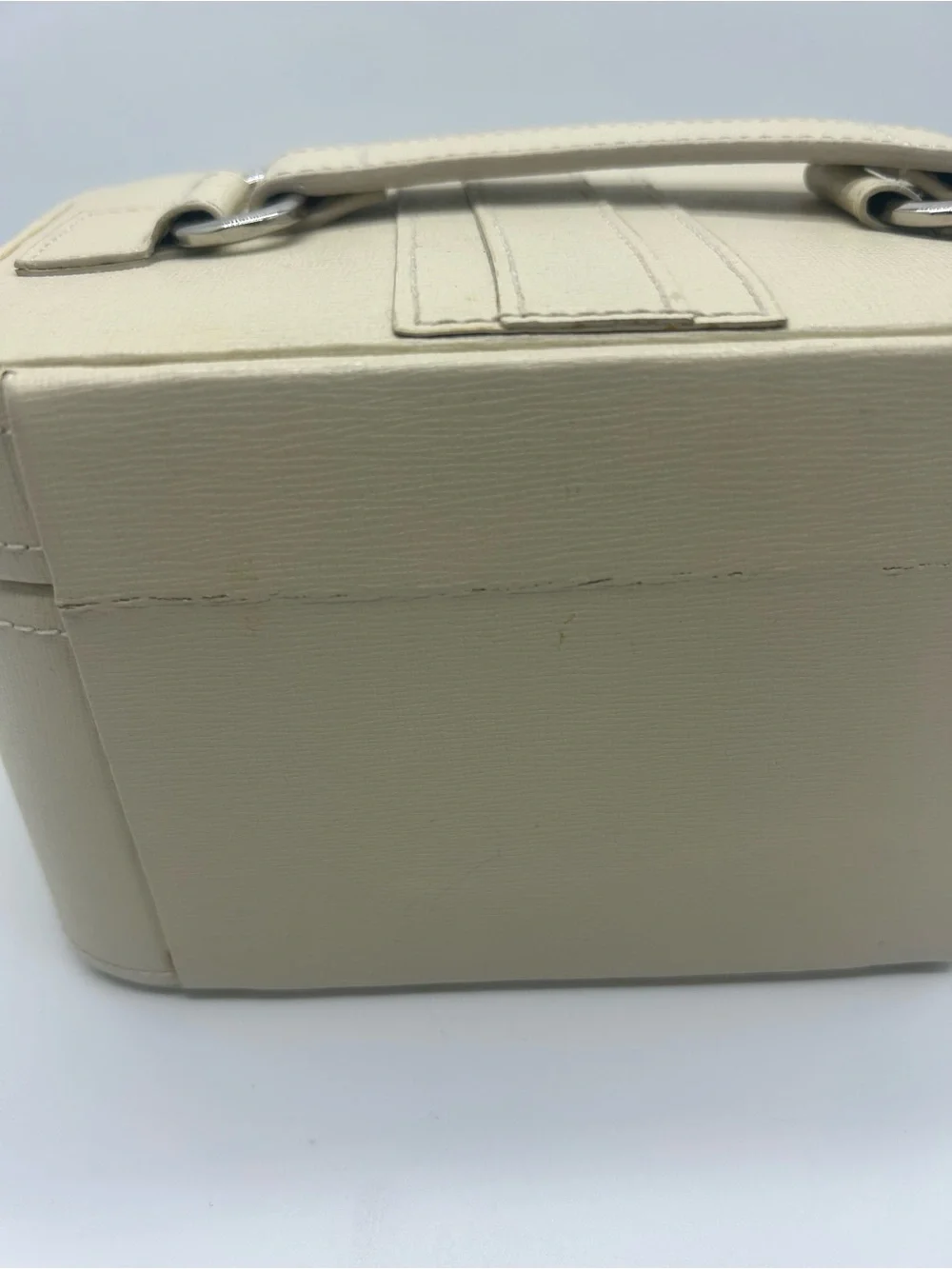 Pottery Barn Cream Travel Jewelry Box Carrying‎ Handle key lock